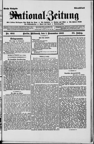 Nationalzeitung vom 01.11.1905
