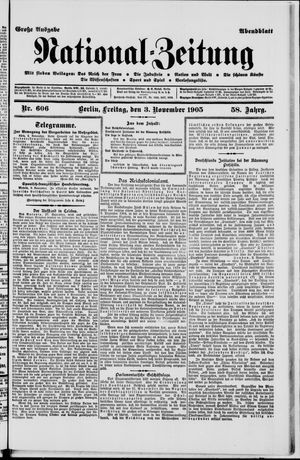 Nationalzeitung vom 03.11.1905