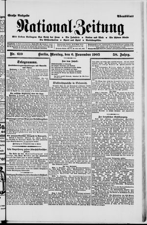 Nationalzeitung vom 06.11.1905