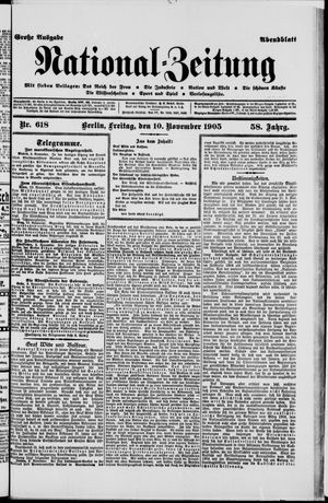 Nationalzeitung vom 10.11.1905
