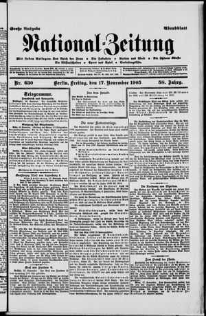 Nationalzeitung on Nov 17, 1905