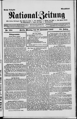 Nationalzeitung vom 20.11.1905