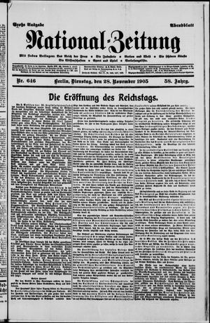 Nationalzeitung vom 28.11.1905