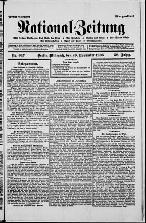 Nationalzeitung vom 29.11.1905