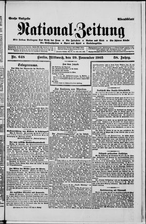 Nationalzeitung on Nov 29, 1905