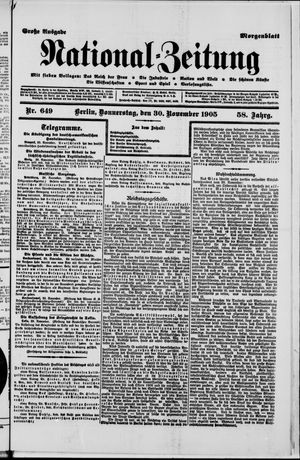 Nationalzeitung on Nov 30, 1905