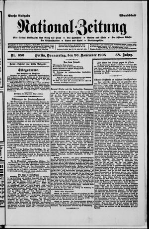Nationalzeitung vom 30.11.1905