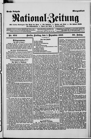 Nationalzeitung vom 01.12.1905