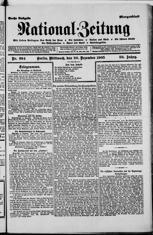 Nationalzeitung on Dec 20, 1905