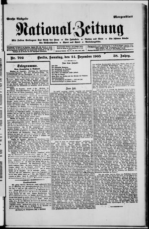 Nationalzeitung vom 24.12.1905