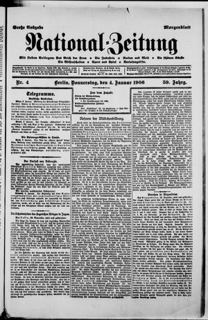 Nationalzeitung vom 04.01.1906