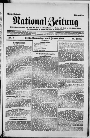 Nationalzeitung vom 04.01.1906