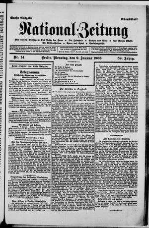Nationalzeitung vom 09.01.1906