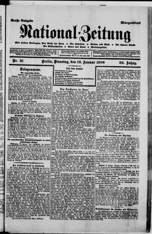 Nationalzeitung vom 16.01.1906