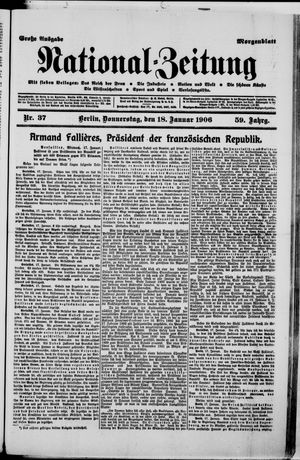 Nationalzeitung on Jan 18, 1906