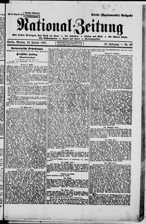 Nationalzeitung vom 22.01.1906