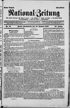 Nationalzeitung on Jan 27, 1906