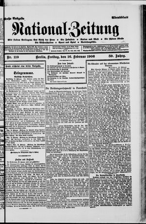 Nationalzeitung vom 16.02.1906