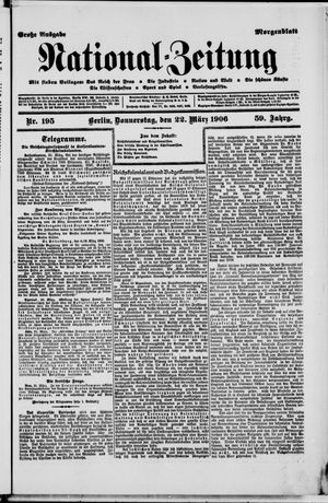 Nationalzeitung on Mar 22, 1906