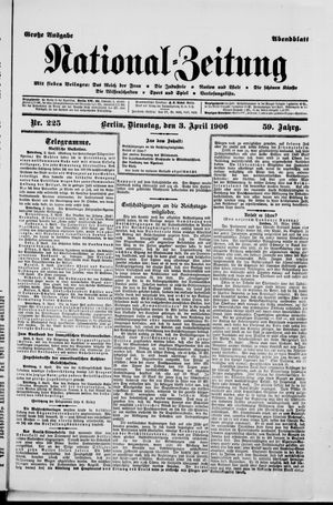 Nationalzeitung vom 03.04.1906