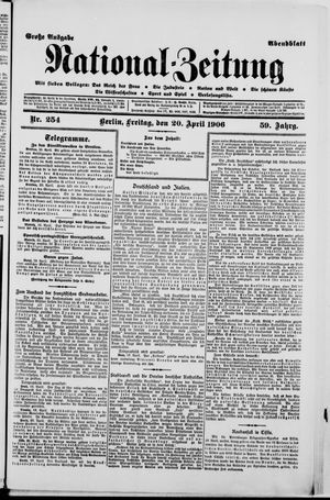 Nationalzeitung on Apr 20, 1906