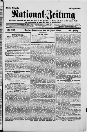 Nationalzeitung vom 21.04.1906