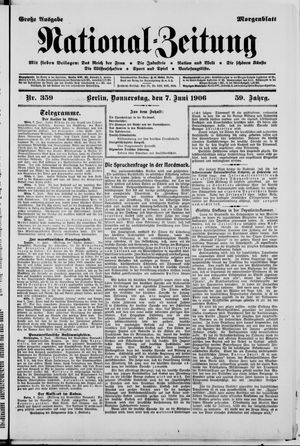 Nationalzeitung vom 07.06.1906
