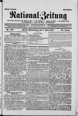 Nationalzeitung on Jun 7, 1906