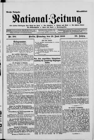 Nationalzeitung on Jun 19, 1906