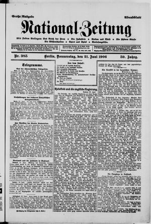 Nationalzeitung vom 21.06.1906