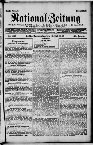 National-Zeitung on Jul 19, 1906