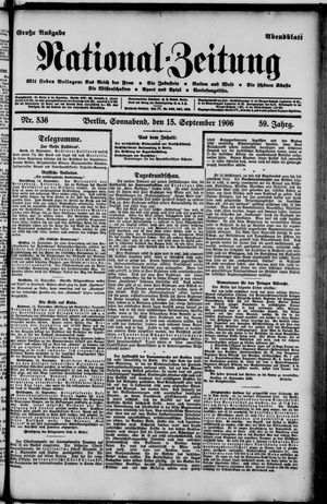 National-Zeitung vom 15.09.1906