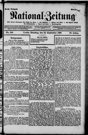 National-Zeitung on Sep 18, 1906