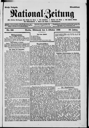 National-Zeitung on Oct 3, 1906