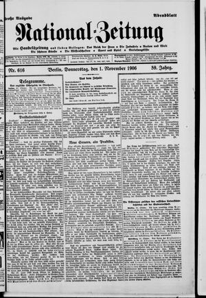 National-Zeitung on Nov 1, 1906