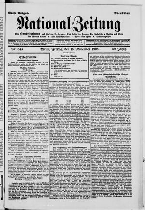 Nationalzeitung vom 16.11.1906