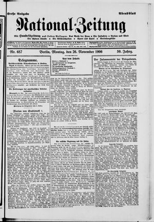 National-Zeitung on Nov 26, 1906