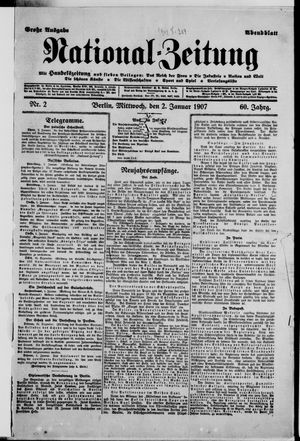 Nationalzeitung vom 02.01.1907