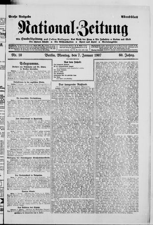 Nationalzeitung vom 07.01.1907