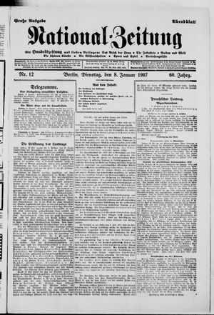 Nationalzeitung vom 08.01.1907