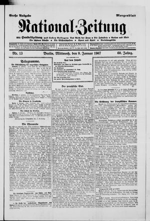 Nationalzeitung vom 09.01.1907