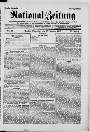 Nationalzeitung on Jan 15, 1907
