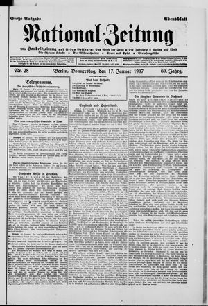 Nationalzeitung on Jan 17, 1907