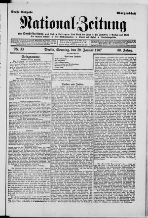 Nationalzeitung vom 20.01.1907