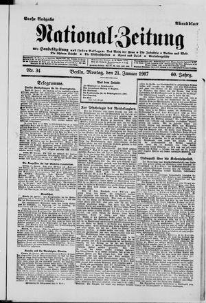 Nationalzeitung vom 21.01.1907