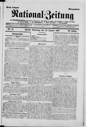 Nationalzeitung vom 22.01.1907