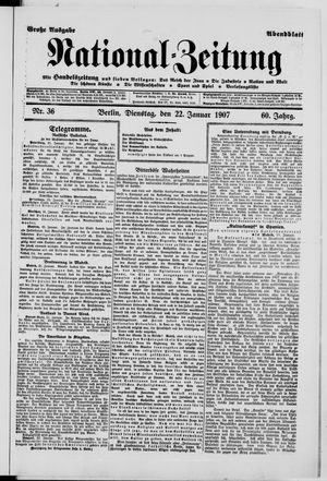 Nationalzeitung vom 22.01.1907