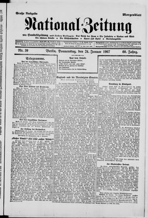 Nationalzeitung on Jan 24, 1907