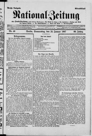 Nationalzeitung vom 24.01.1907