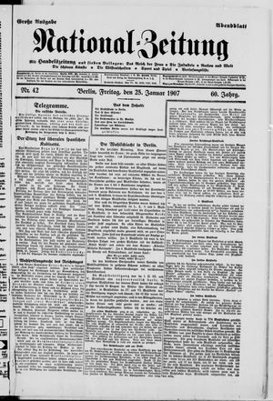 Nationalzeitung vom 25.01.1907
